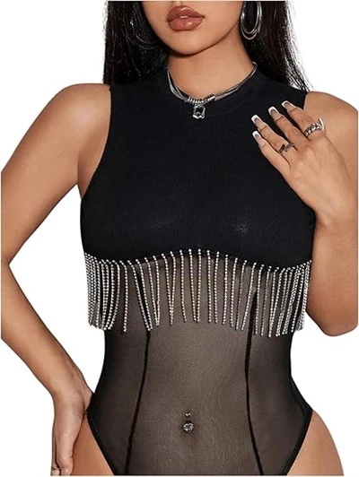 Ayollar fringe Thrineone Mesher Tanadagi yengsiz partiyasi tank